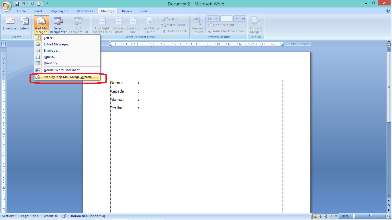 Perangkat Lunak : Aplikasi Pengolah Kata (Microsoft Office 